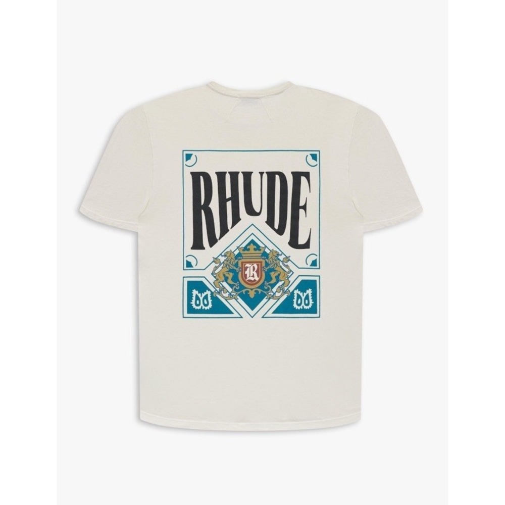 RHUDE Card Poker Shirt Tee T-Shirt Size XL Vintage White Graphic USA Streetwear